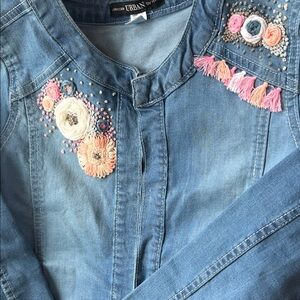 Urban Outfitters Denim Overalls with Embroidery